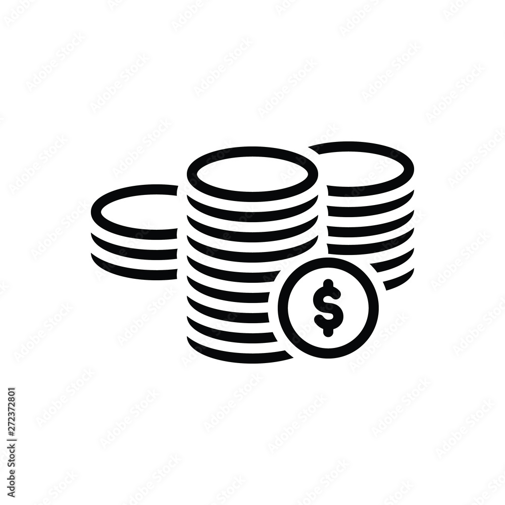 Black line icon for amount Black line icon for amount