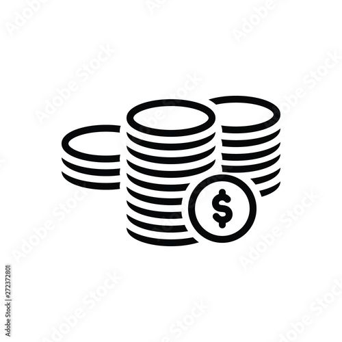 Black line icon for amount 