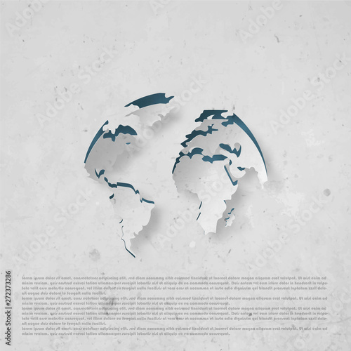 Vector paper cut for peace day's.abstract background with map of the world