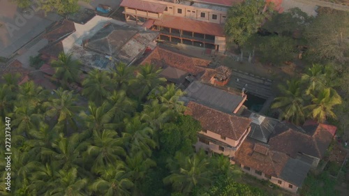 Pajaka kshetra pilgrimage place near Udupi, India, 4k aerial photo