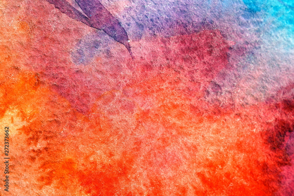 Painted red universe watercolor