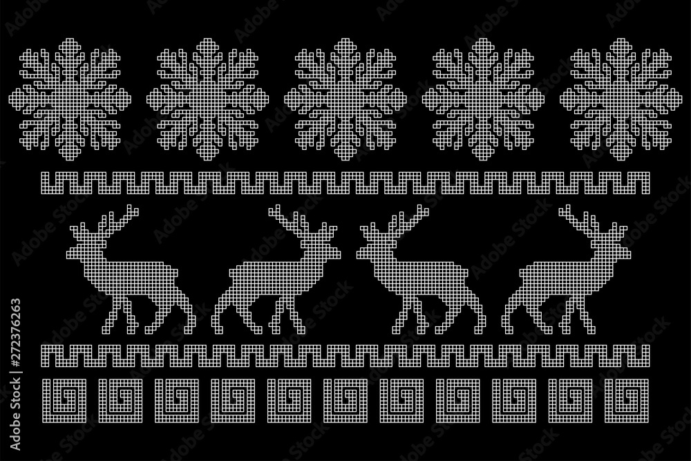 Obraz premium deer pixel ornament_2