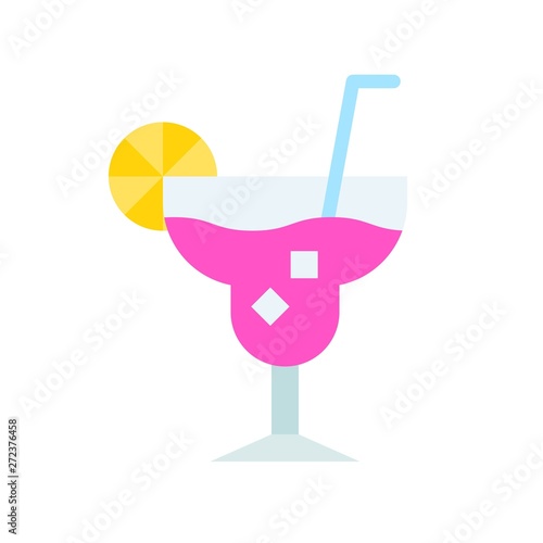 Cocktail vector illustration, Beverage flat style icon
