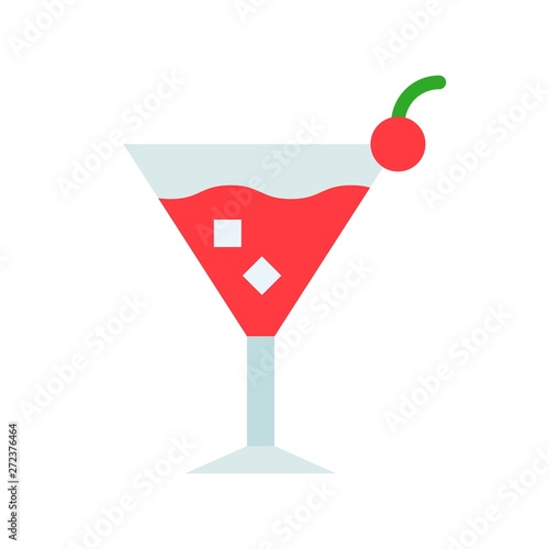 Cocktail vector illustration, Beverage flat style icon