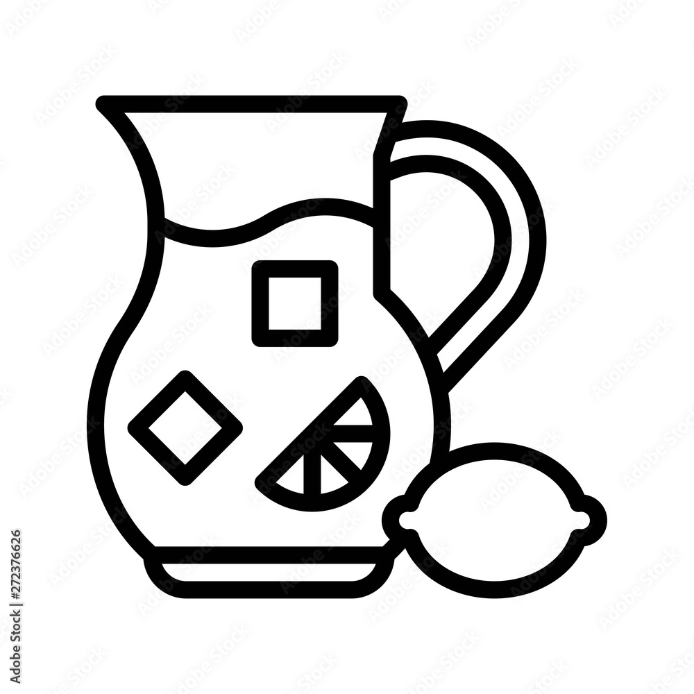 Lemonade vector illustration, Beverage line style icon Lemonade vector illustration, Beverage line style icon