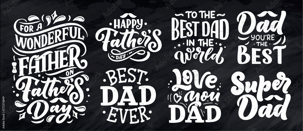Lettering for Father's day greeting card, great design for any purposes. Typography poster. Vector illustration. Lettering for Father's day greeting card, great design for any purposes. Typography poster. Vector illustration.