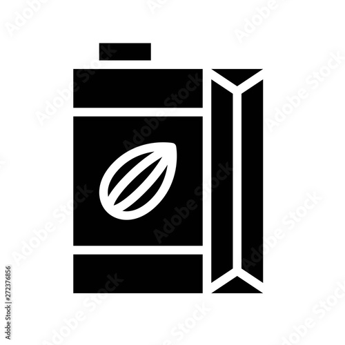 Almond Milk vector illustration, Beverage solid style icon
