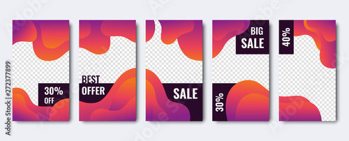 Collection of instagram templates. Frames for stories. Abstract vector illustration. Sale can be used for, website, poster, flyer, coupon, mobile app, gift card, smartphone template, web design