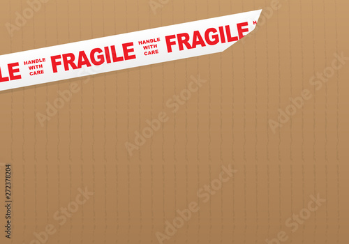 Packaging sign tapes on the cardboard vector image