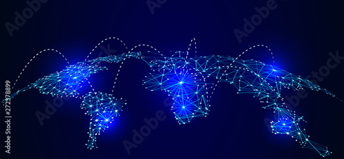 Global network connection concept, abstract concept earth	