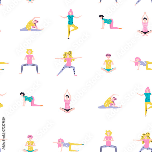 Seamless pattern made of Yoga class