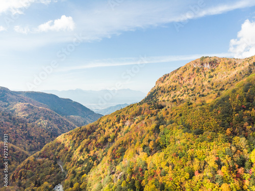 Beautiful mountain view of Japan autumn  of Nagano Prefecture Japan.