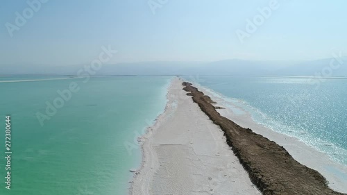 Aerial view of salty beaches of the Dead Sea. DJI_0042-02
