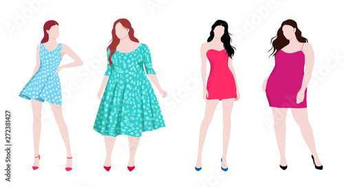 Slim and fat fashion women