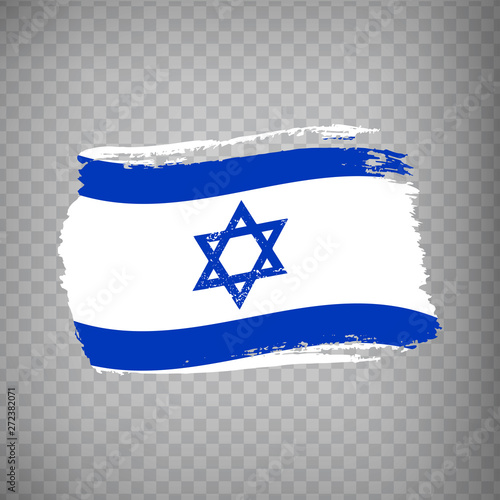 Israel Flag isolated. Flag of Israel, brush stroke background. Flag Israel on transparent background. Flag State of Israel for your web site design, logo, app, UI. Stock vector.  EPS10.
