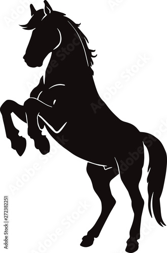 horse sihoutte, tattoo illustration