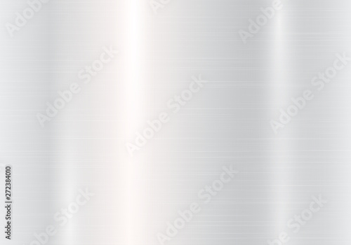 Silver background with bright light effect and metallic texture. Vector illustration photo