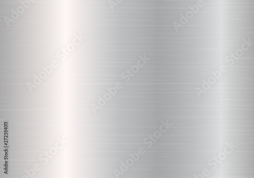 Chrome background with metal texture. Vector illustration with light effect.