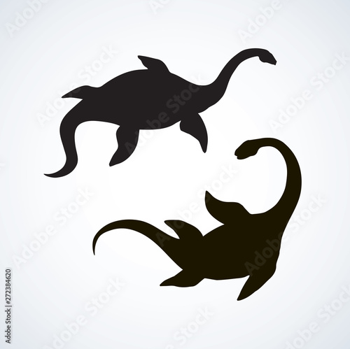 Plesiosaur dinosaur. Vector drawing