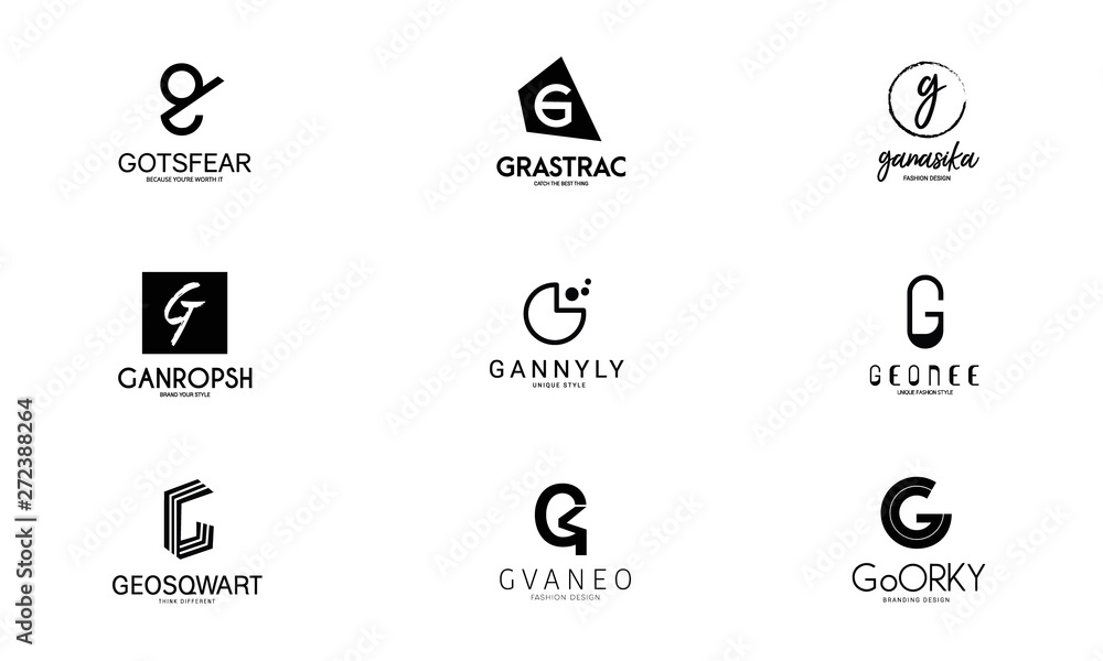 G Letter Alphabetic Logos 1