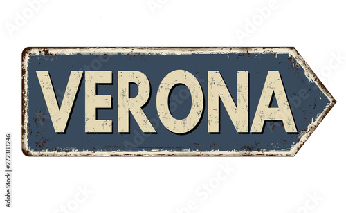 Verona vintage rusty metal sign