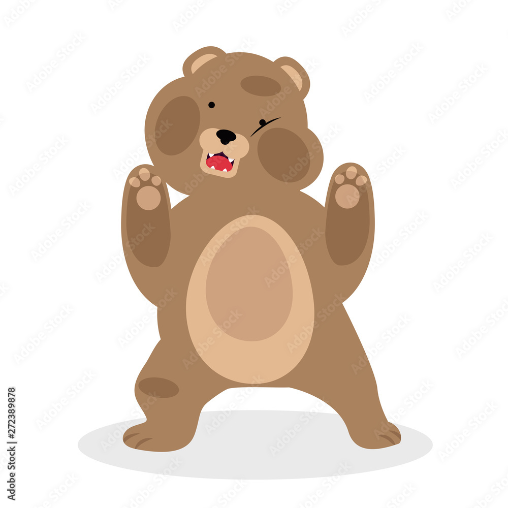 Obraz premium brown bear funny Cartoon vector illustration