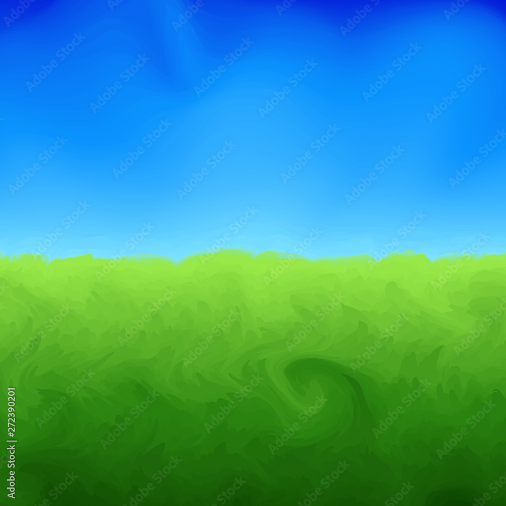 Abstract Vector Sky and Meadow Painting