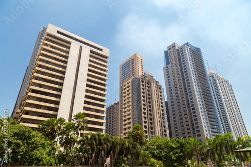 Buildings and skyscrapers in Ortigas  Manila  Philippines