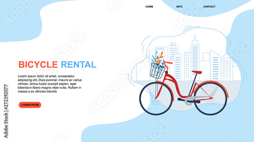 Bycicle Rental Cityscape Urban Eco Transportation