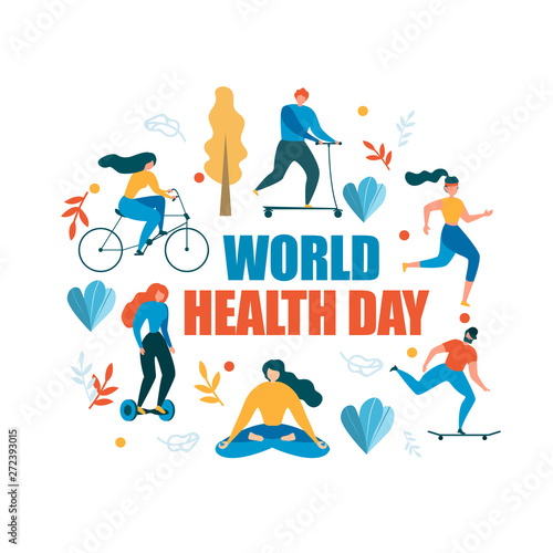 World Health Day Healthy Activity Illustration