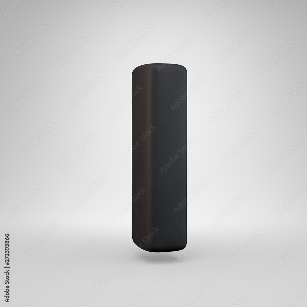 Black rubber lowercase letter L isolated on white background. Black rubber lowercase letter L isolated on white background.