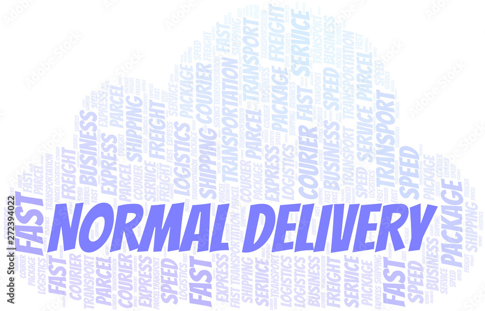Normal Delivery word cloud. Wordcloud made with text only.