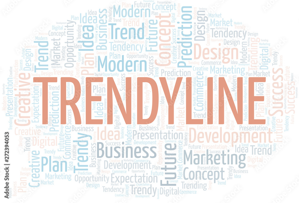 Obraz premium Trendyline word cloud. Wordcloud made with text only.