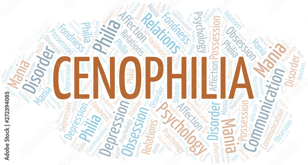 Cenophilia word cloud. Type of Philia.