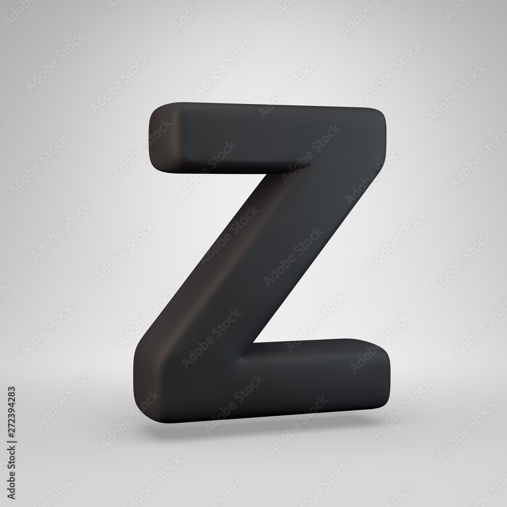Black rubber uppercase letter Z isolated on white background. Black rubber uppercase letter Z isolated on white background.