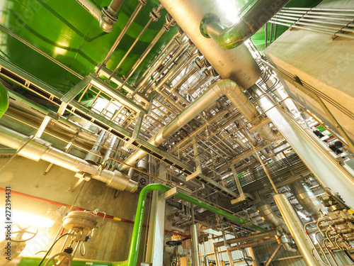 Piping and insulation of steam in boiler systems for industrial zone in Combined-Cycle Co-Generation Power Plant with closed up high resolution 50M pixel concept which customer can use for large file.