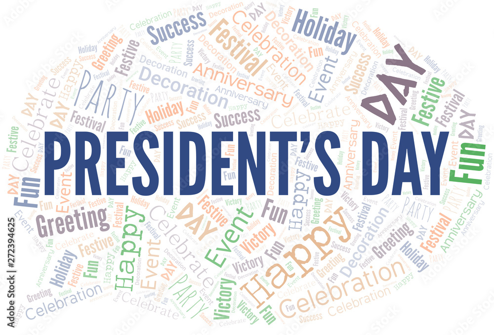 Fototapeta premium President's Day Word Cloud. Wordcloud Made With Text.
