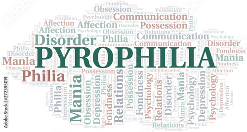 Pyrophilia word cloud. Type of Philia.
