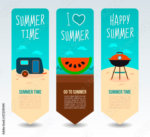 Travel and vacation vector banners