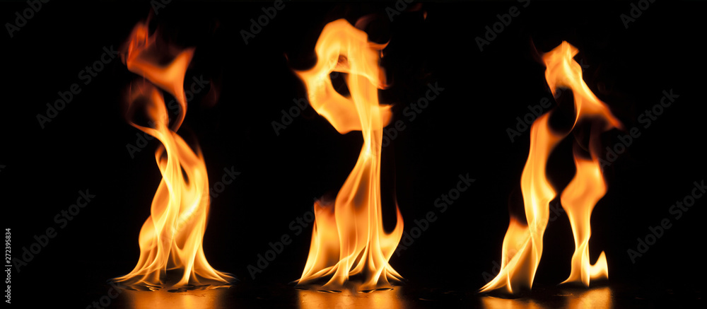 Fototapeta premium Fantastic flames on dark background