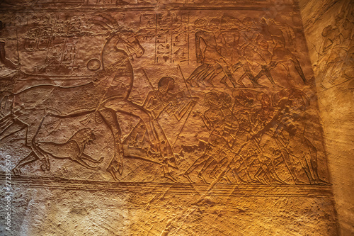 Warriors at the battle of Kadesh in the Great Temple of Abu Simbel