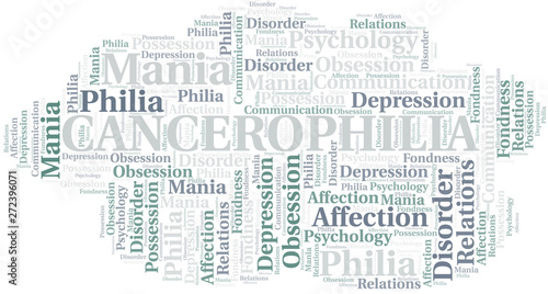Cancerophilia word cloud. Type of Philia.