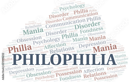 Philophilia word cloud. Type of Philia.