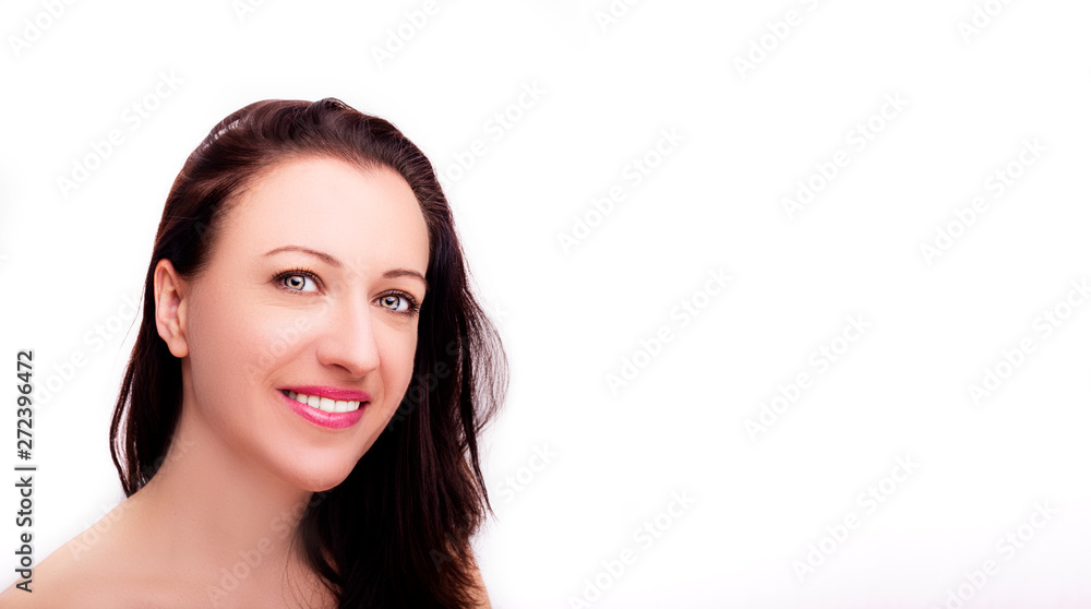 A portrait of beautiful face with beautiful eyes - isolated on white. A portrait of beautiful face with beautiful eyes - isolated on white.