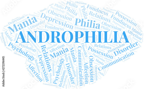 Androphilia word cloud. Type of Philia.