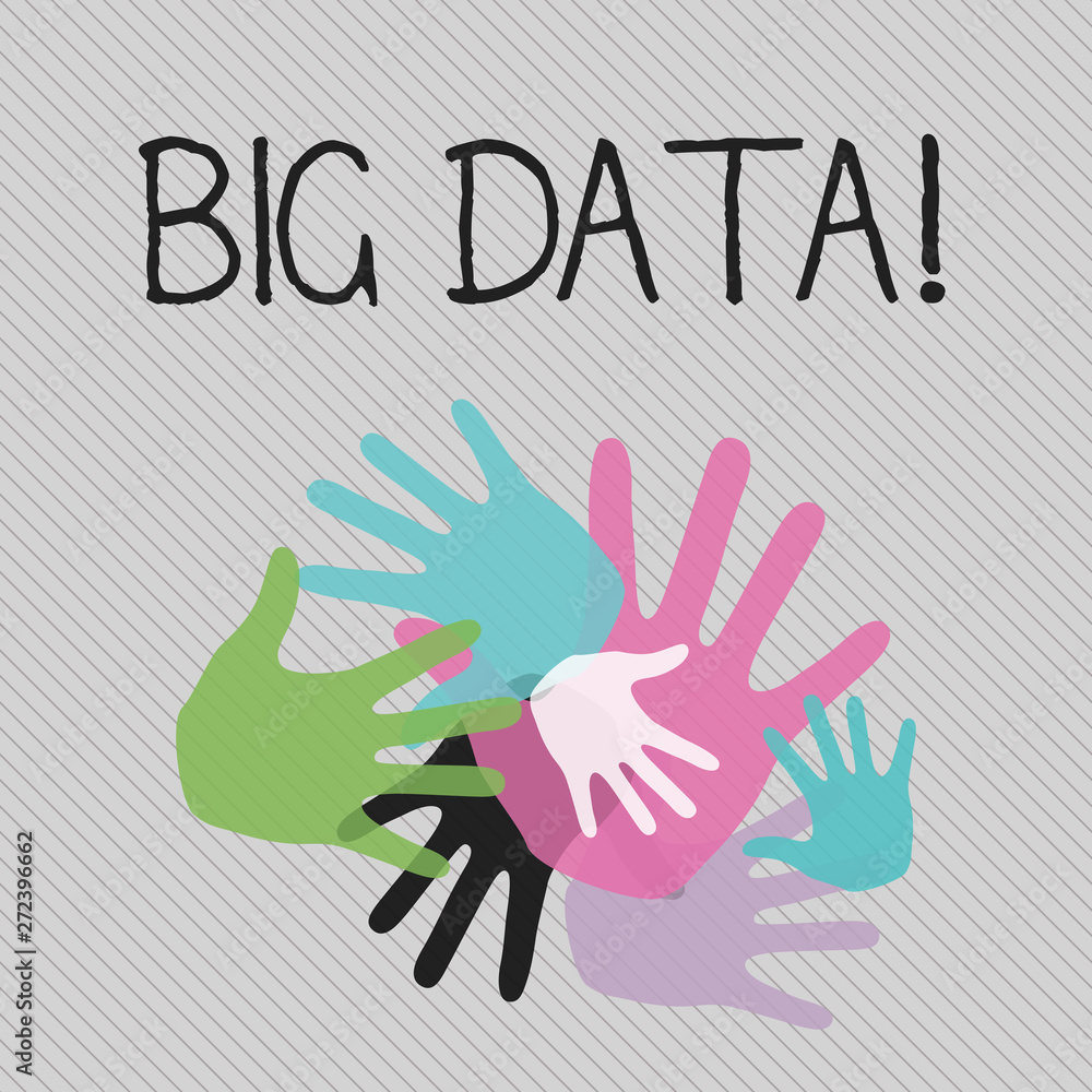 Conceptual hand writing showing Big Data. Concept meaning Large amount of information that needs to be analyzed by computers Conceptual hand writing showing Big Data. Concept meaning Large amount of information that needs to be analyzed by computers