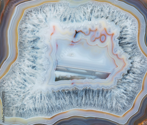 Slice of multicolor lacy agate