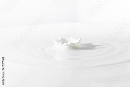Milk background with splash and ripples