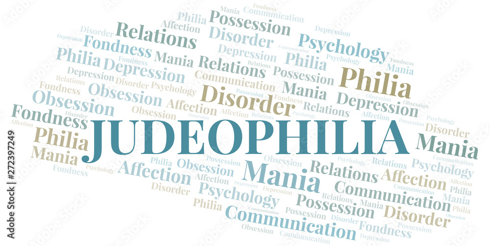 Judeophilia word cloud. Type of Philia.