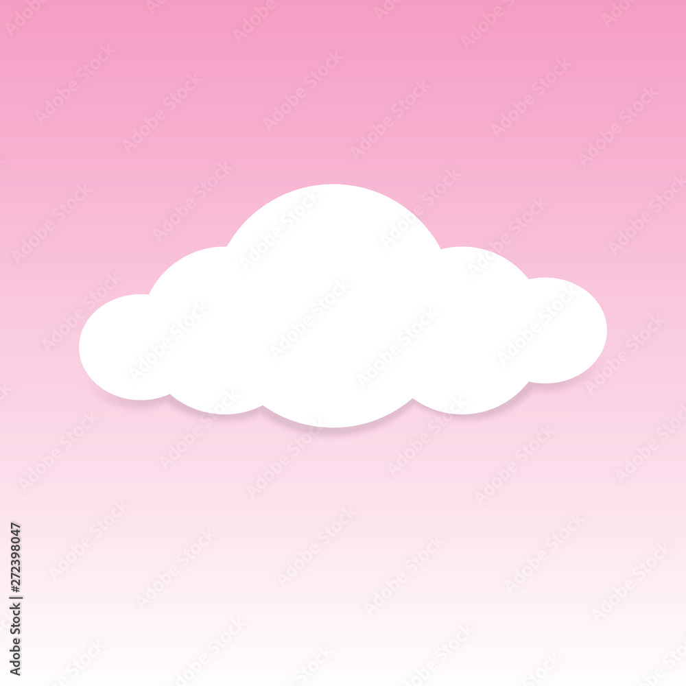 fluffy clouds white on pink sky background, sky background with clouds white cartoon concept, sky pink and cloud white for banner advertising background